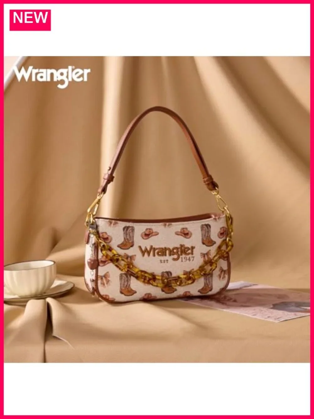 Y2K Western Shoulder Bag Hobo Clutch Purse with Chain Strap
